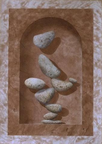 THE FLOATING STONES ( aquarelle ) - TERNON