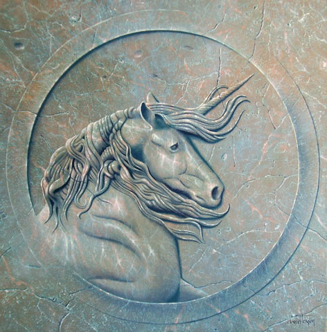 Bas relief a la licorne - TERNON